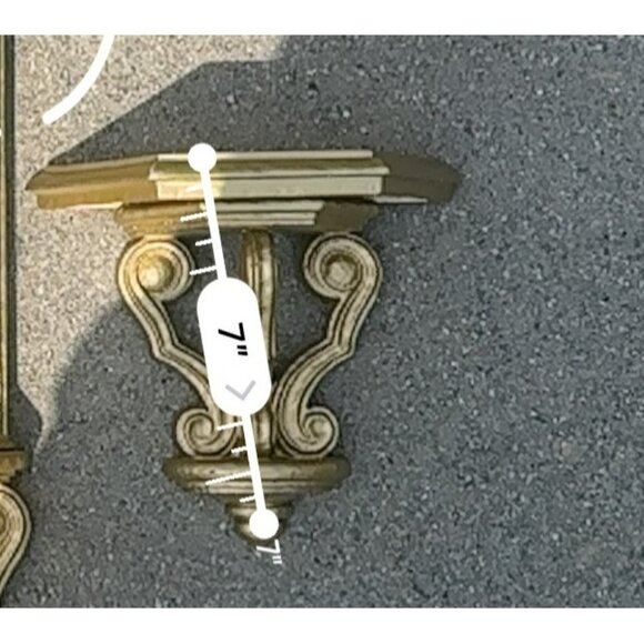 VTG 70s MCM Ornate Wall Sconce 20" Gold Tone | Hollywood Regency Decorative Art - Picture 6 of 8